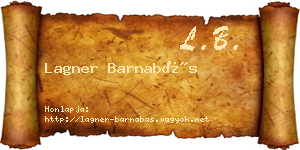Lagner Barnabás névjegykártya